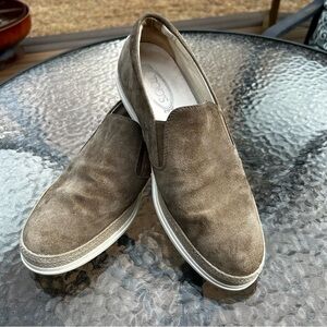 Tod’s Men’s Size 10 (UK 9) Calf Skin Suede Drivers Loafers Espadrilles Beige
